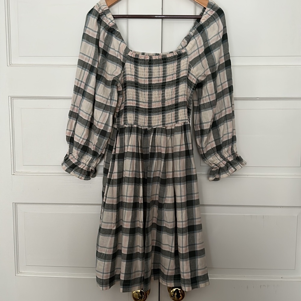 Madewell Plaid Dress in Black and White - Picture 3 of 6